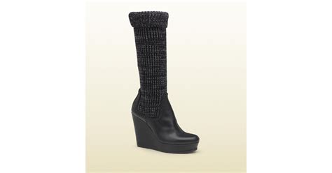 gucci knit sock wedge boots|Gucci Boots for Women .